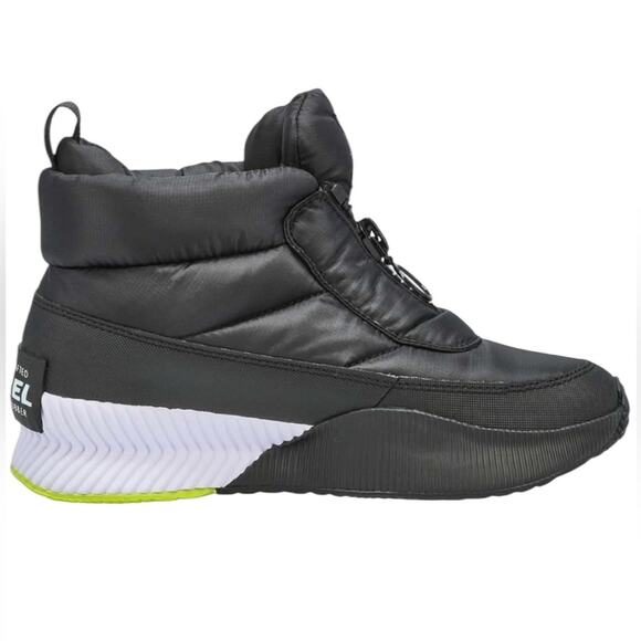 NWOT Women's Sorel Out N About III Puffy Zip Bootie in Black/White – Sz 9.5 - Picture 1 of 12